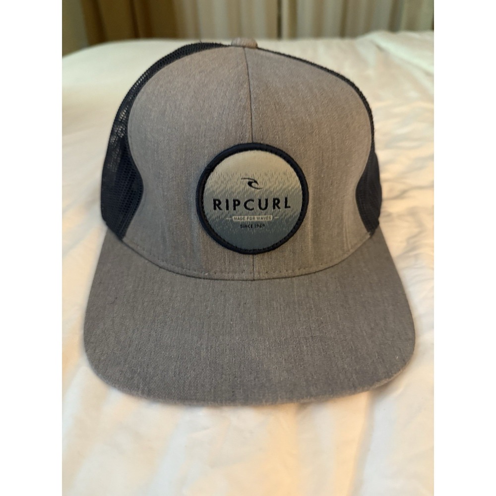 Rip Curl Logo‎ Mesh Foam Snapback Trucker Hat Gray/Blue  Adjustable